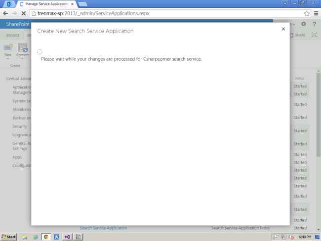 creating a new search service
